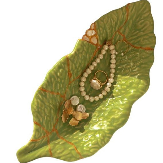 Jewelry Tray "Midori no ha" | Green Leaf